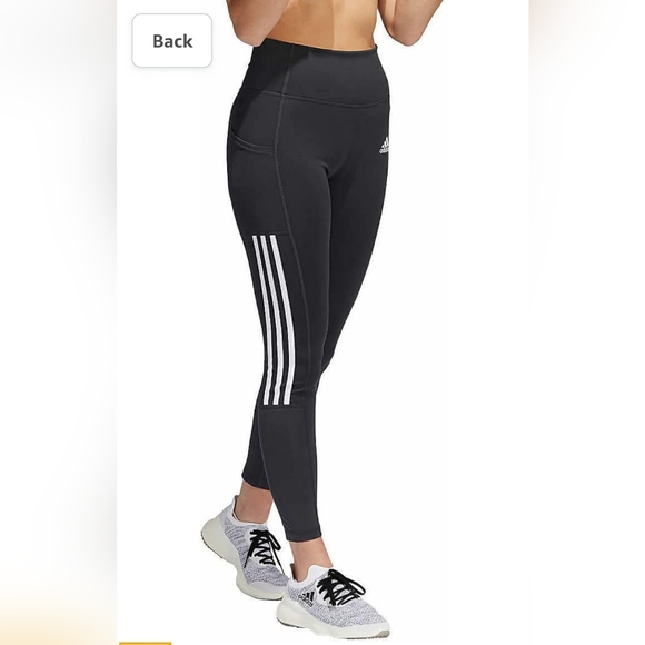 🏷ADIDAS Womens Lightweight High Rise 3-Stripe Mesh 7/8 Leggings - M - Picture 5 of 11